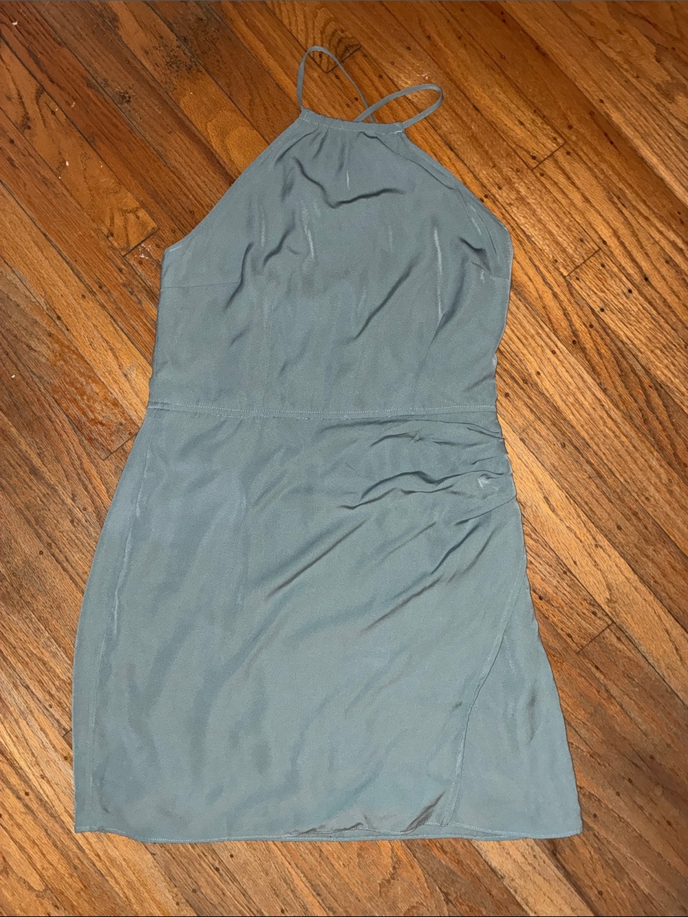 Abercrombie Women's Halter Midi Dress in Dusty Green Size Medium